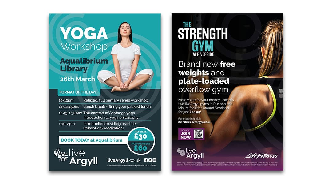 Yoga and Strength Gym leaflets