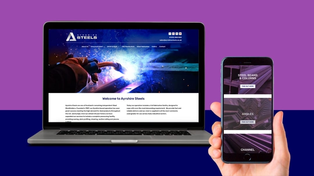 Ayrshire Steels Website Workspace Designs website