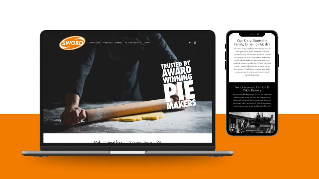 William Sword website shown on laptop and mobile